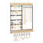 Porte-boucles d'oreilles à 5 niveaux avec rainure pour anneau en bois, support à bijoux mural pour boucles d'oreilles, colliers, bracelets et bagues, support à bijoux