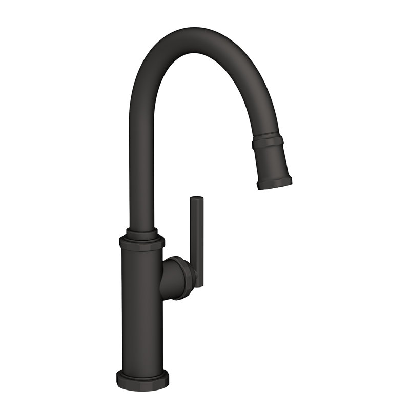 Heaney Single Handle Pull Down Kitchen Faucet, Flat Black