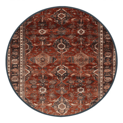 Tapis persan noir lavable à la machine