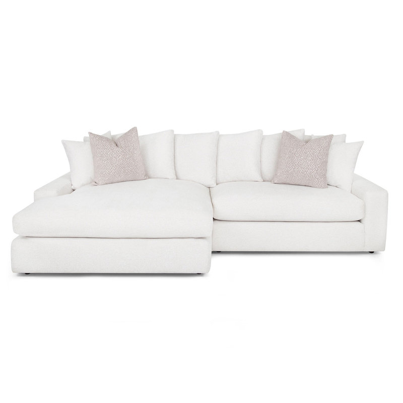 Canapé et chaise de 118 po de largeur, 100 % polyester crème, Accoudoir à gauche (vu de face)