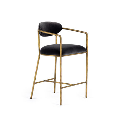 Tevin Upholstered Counter Stool with Metal Frame