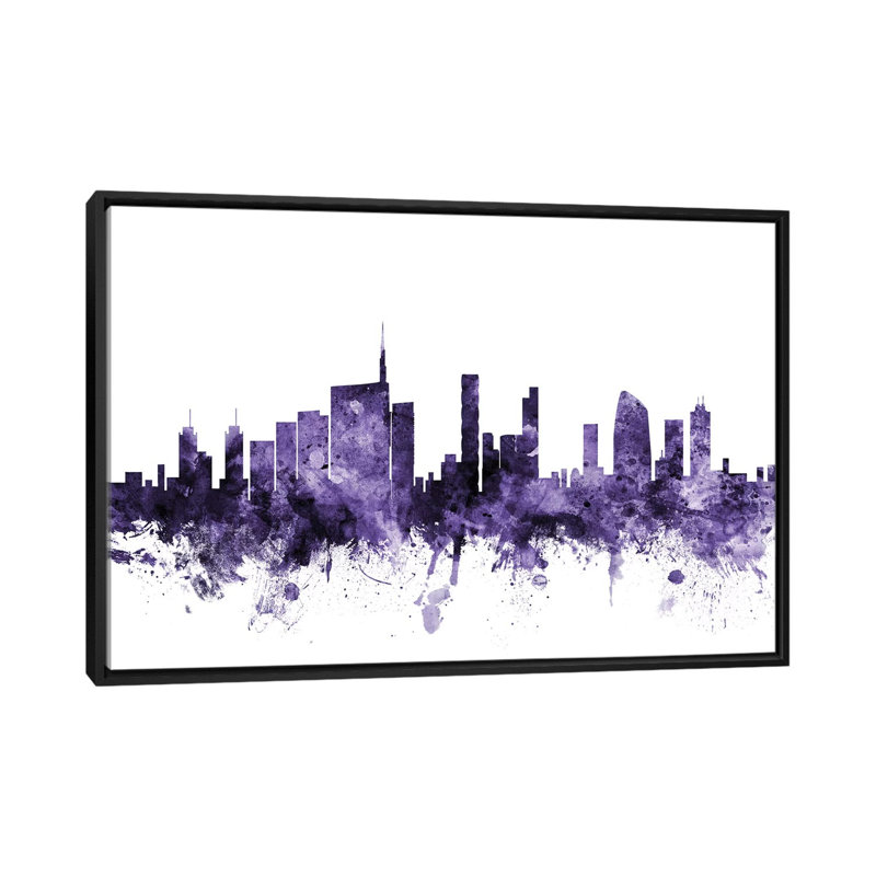 «Milan, Italy Skyline» par Michael Tompsett, impression sur toile, H 18 po x l 26 po x P 1,5 po, Toile encadrée noire