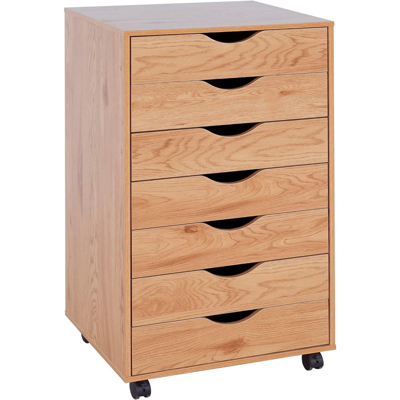Classeur de bureau 7 tiroirs, Naturel