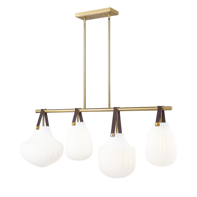 Luminaire suspendu 4 lumières, Or