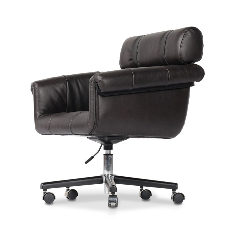 Arnold Leather Swivel Executive Chair, Sonoma Black