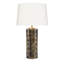 Lampe de table Wrix, abat-jour en lin blanc, base en céramique brune 29 po