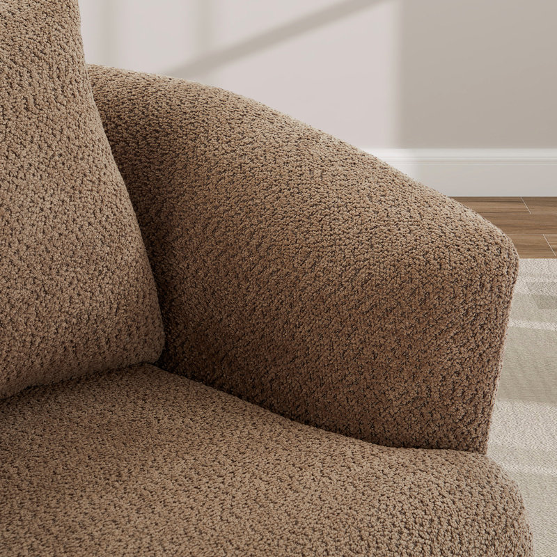360° Compression Swivel  Accent Chair Sofa, Upholstered Swivel Barrel Sofa Chair With A Throw Pillow For Living Room, Bedroom, Office And Hotel