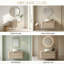 Meuble-lavabo flottant moderne avec comptoir en travertin Roma, armoire en chêne blanc et lavabo en céramique à motif de pierre (24 po / 30 po / 36 po)-220318287