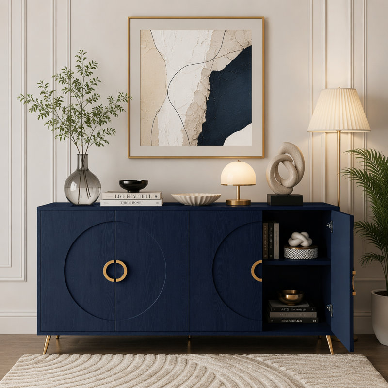 59.84 " W Sideboard, Navy Blue