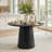 Modern 5-Piece Round Dining Set With Pedestal Base Table And Upholstered Side Chairs-1504380177