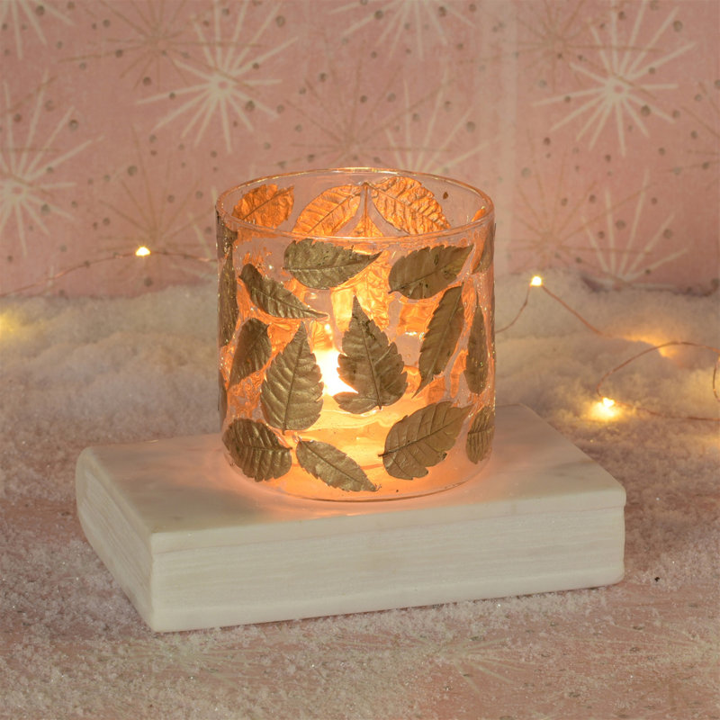 Porte-votive de table en verre, H 4 po x l 4 po x P 4 po