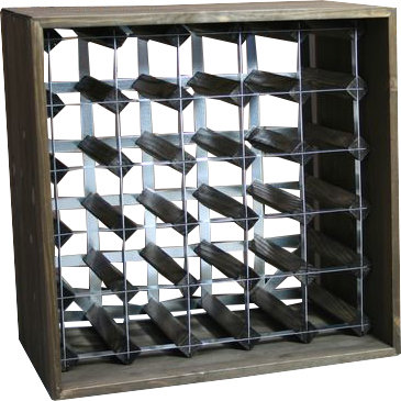 24 Bottle Solid Wood Floor Wine Bottle Rack