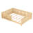 Full bed with built-in bookshelf and high-quality safety guardrail,Light Natural-588674964-588674962