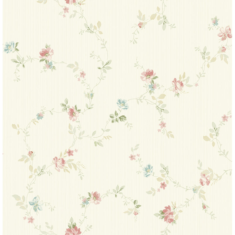 Papier peint non collé Seabrook Designs, Rose / bleu