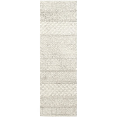 Abdera Geometric Hand-Tufted Wool Gray/Cream Area Rug