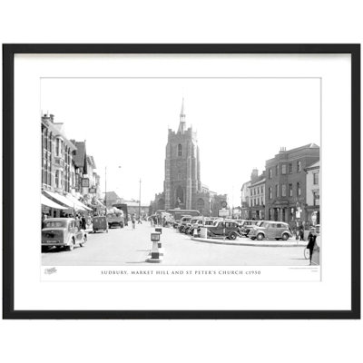 Sudbury, Market Hill and St Peter's Church C1950 1 Piece Single Picture Frame Wall Art