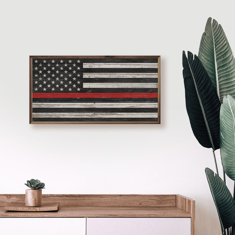 Flag Red Line, 12" H x 24" W x 1" D