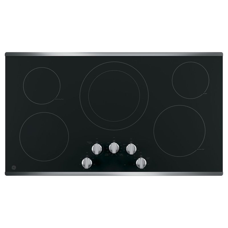 Built-in 36" Electric Cooktop with 5 Burners, Stainless Steel 