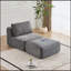 Canapé moderne en mousse à mémoire de forme compressée, méridienne simple pour le salon, canapé modulaire Cloud pour animaux de compagnie, tissu en velours côtelé, repose-pieds mobile, sans assemblage requis, gris-1659917107
