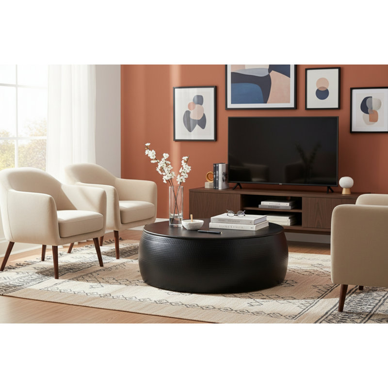 Table basse martelée noire, Noir