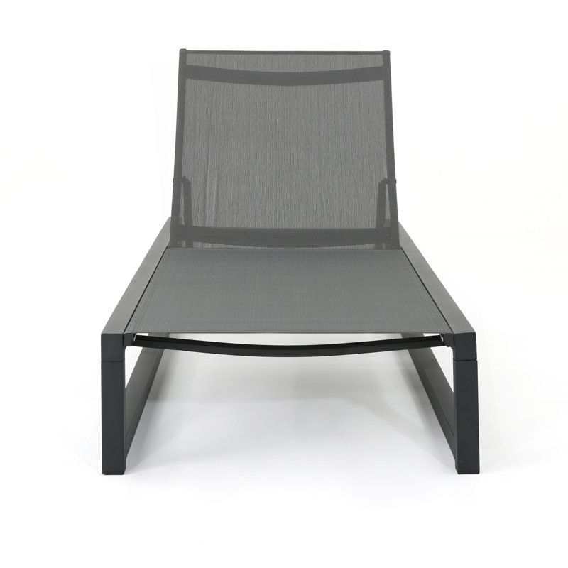Patio Chaise Lounge( Set Of 2 ), Black/Gray