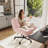 6.3" Thick Cushioned Cross Legged Swivel Office Chair With Foot Rest And Wheels, Height Adjustable-235897004