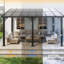 14 Ft. W x 10 Ft. D Outdoor Metal Pergola with Sloped Roof Patio Gazebo for Backyard, Deck-94259330