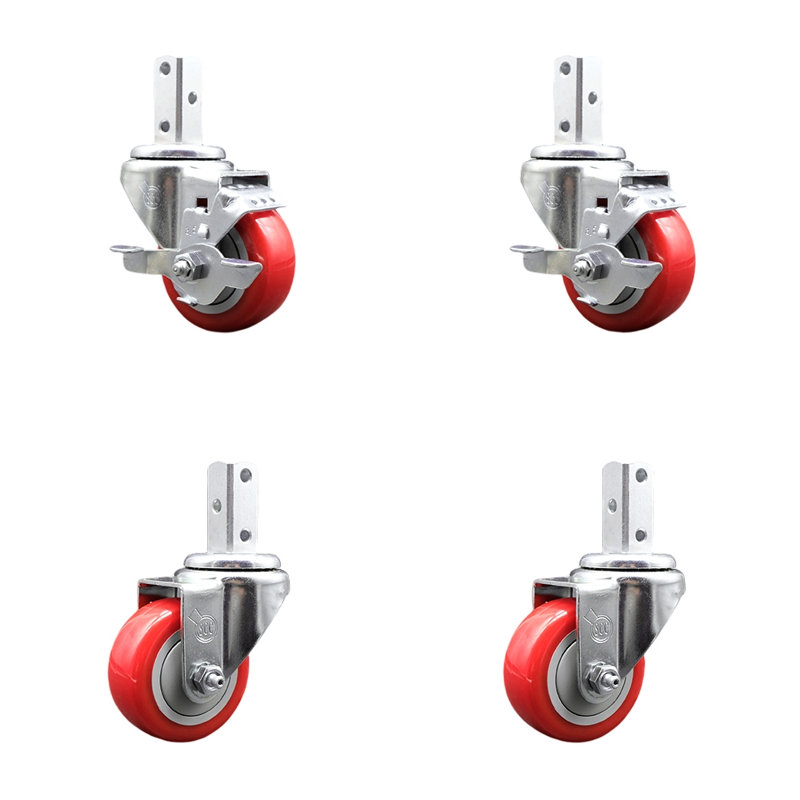 Roulettes en polyuréthane, Rouge