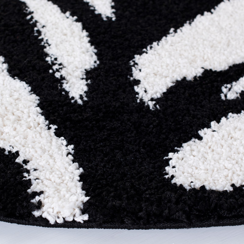 Coltun Shag Performance Animal Print Rug, Round 4'