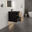 Danyall 30 po L x 19 po P 2 tiroirs Meuble-lavabo avec évier simple et Comptoir en Quartz noir d'ingénierie