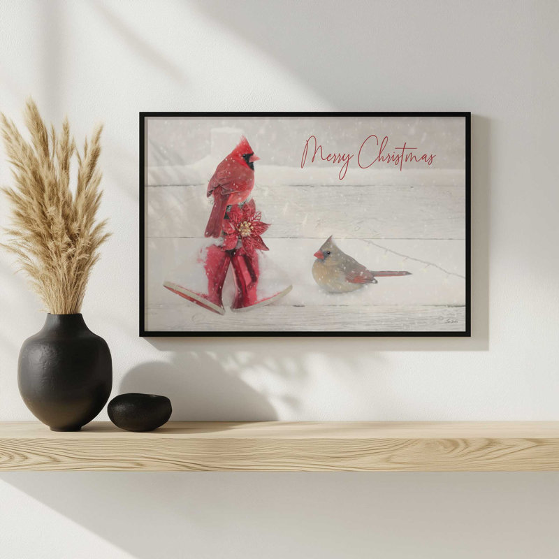 «Holiday Greeters» par Lori Deiter, reproduction d'art, L 18 po x H 12 po, Tanné, Impression encadrée