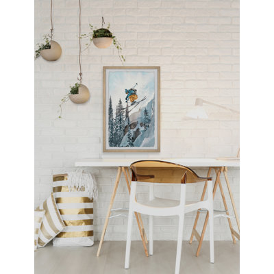 «Vertical Ski Drop», peinture sur toile encadrée