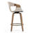 Baylor Beige Fabric Counter Stool with Washed Wooden Legs