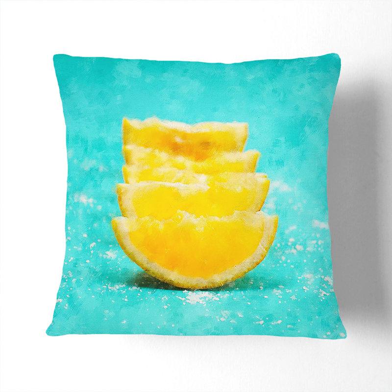 Lemon And Salt Square Throw Cushion, Black, 40cm H x 40cm W x 15cm D