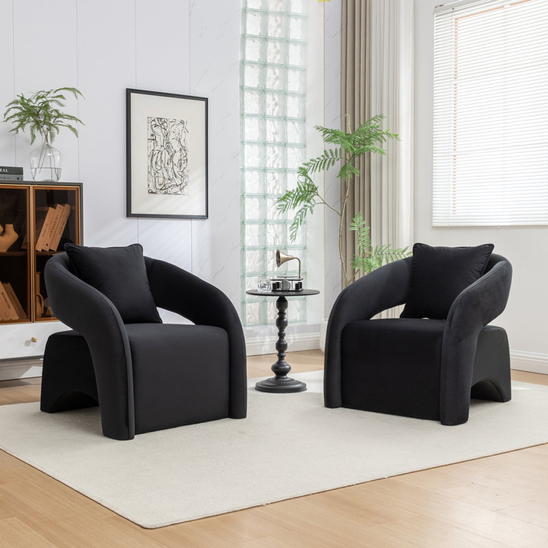 Pinette Upholstered Armchair, Black