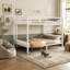 Structure de lit superposé en métal grand lit sur grand, lit peu encombrant, pas de sommier tapissier nécessaire pour les adolescents adultes