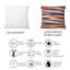 Coussin décoratif rétro à motif géométrique strié gris et orange-1014460483