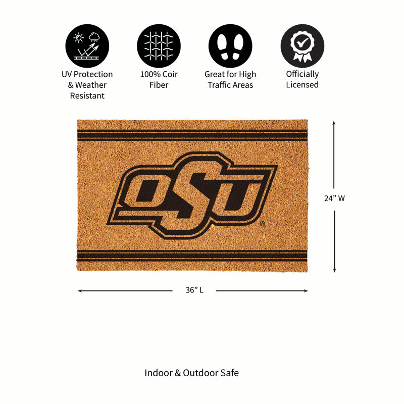 Grand tapis couleur coco Oklahoma State University, 36 po x 24 po
