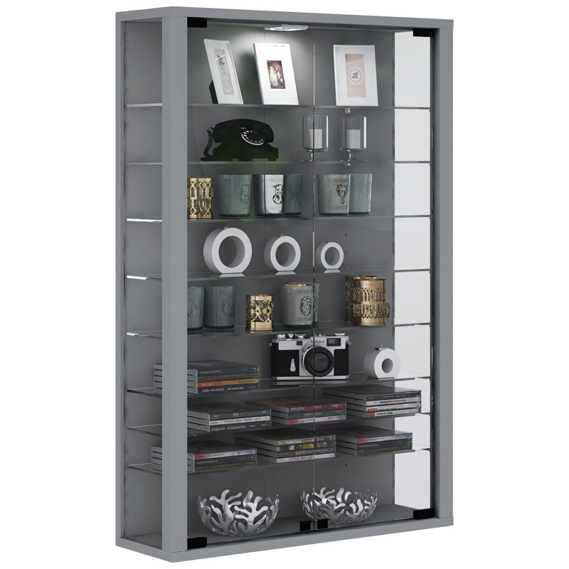 Berry Hill Display Cabinet with Lighting, Silver