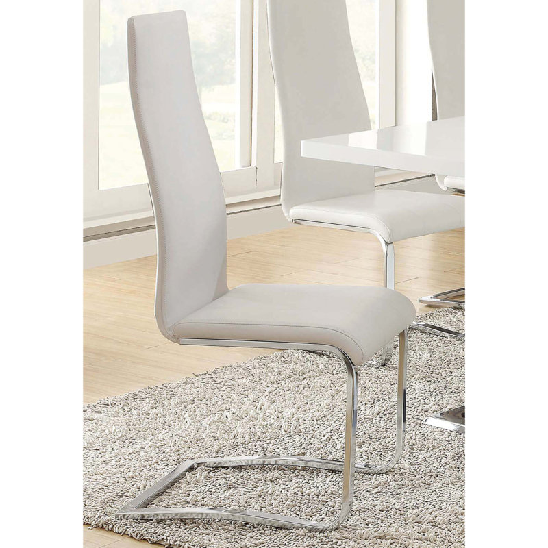 Ensemble de 4 chaises d'appoint rembourrées en similicuir, Blanc