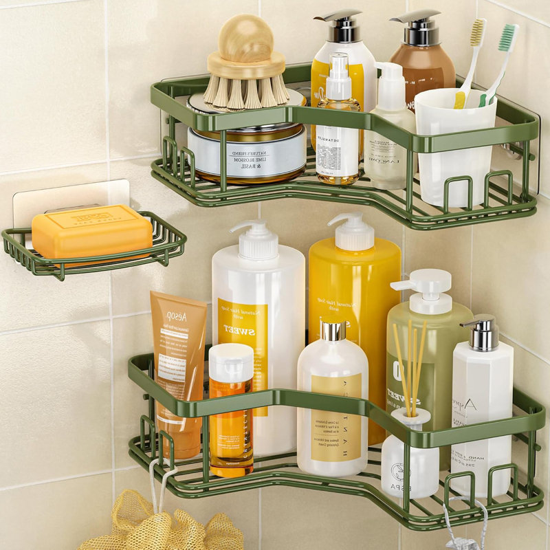 Accessoires de support de rangement pour le comptoir de salle de bain, Blanc