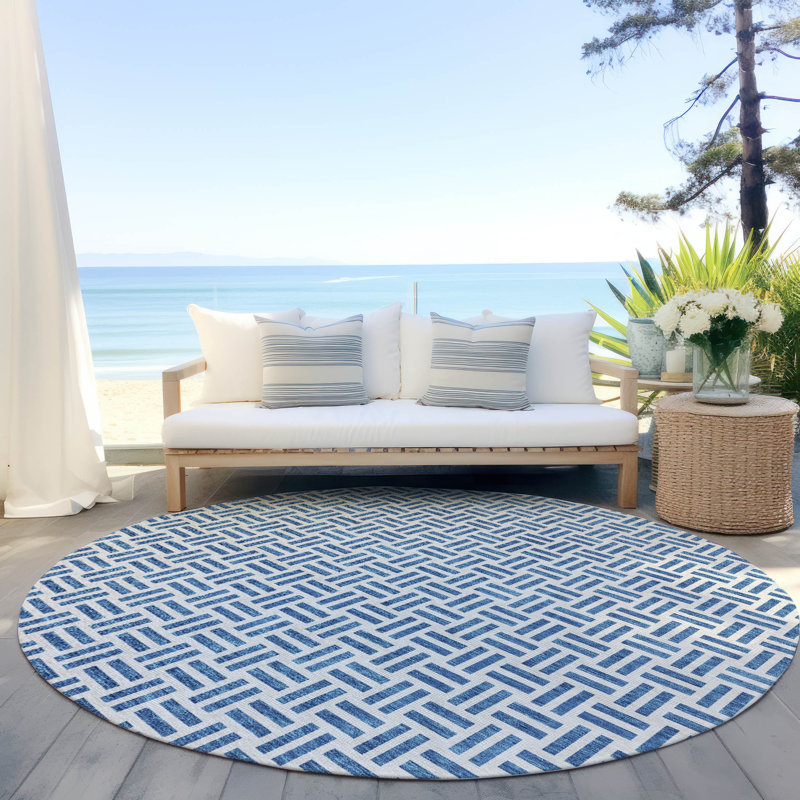 Aquaisha Geometric Indoor Rug, Round 8'