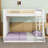 Twin over Full Wooden Bunk Bed with Light Strip and Storage Shelves-2031079781