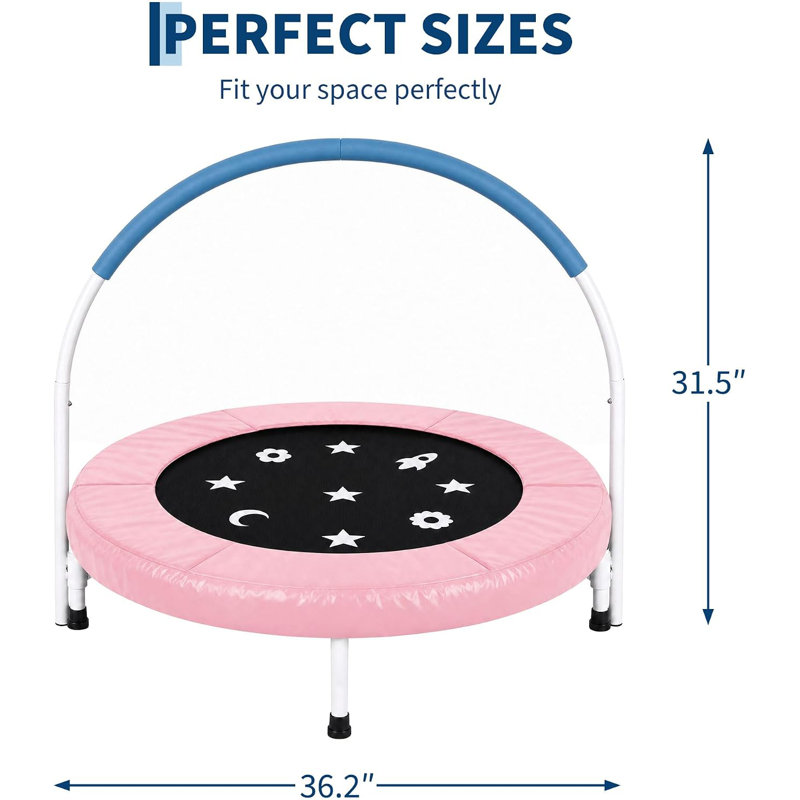 Mini trampoline 36 "pour tout-petits de 3 à 6 ans - Siège de sécurité pour enfants en plein air avec conception fermée