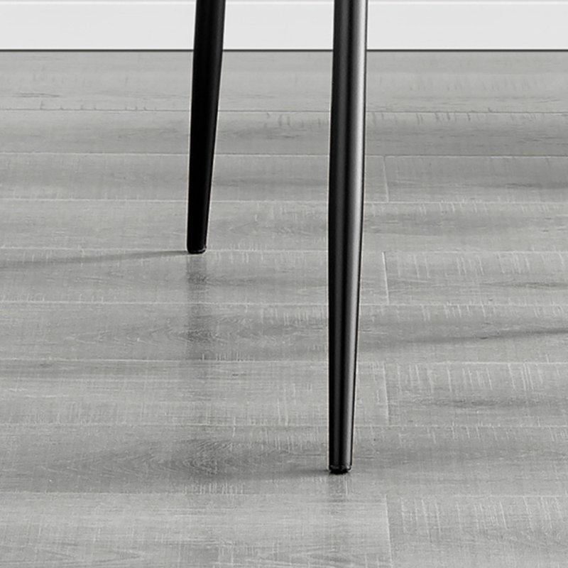 Palermo Velvet Modern Dining Chairs with Tapered Metal Legs & Quilted Diamond Stitching, Black, Black