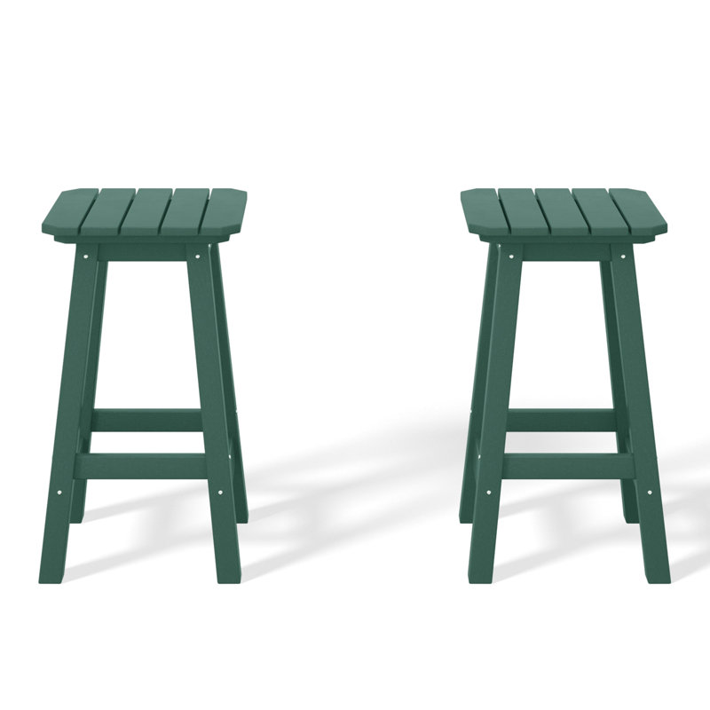 Tabouret de comptoir carré 24 po Laguna, Vert foncé
