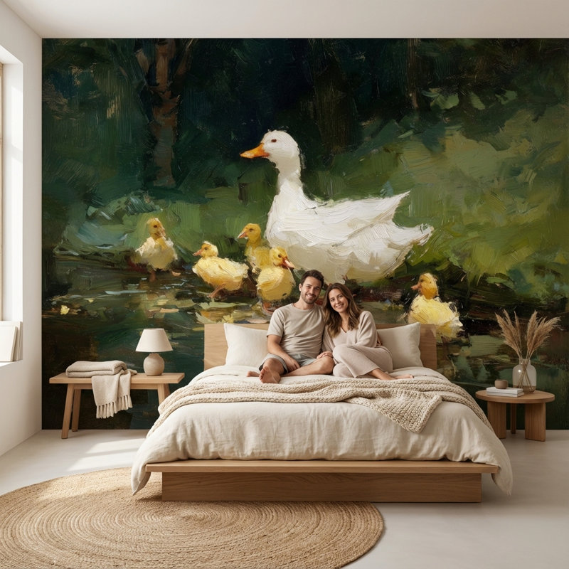 Décoration murale nature canard, Texturé non collé, 100 po x 96 po