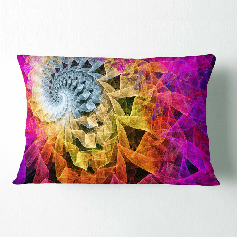  Coussin lombaire abstrait à spirale colorée