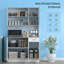 Buffet de cuisine autoportant moderne avec desserte et rangement-1784241659