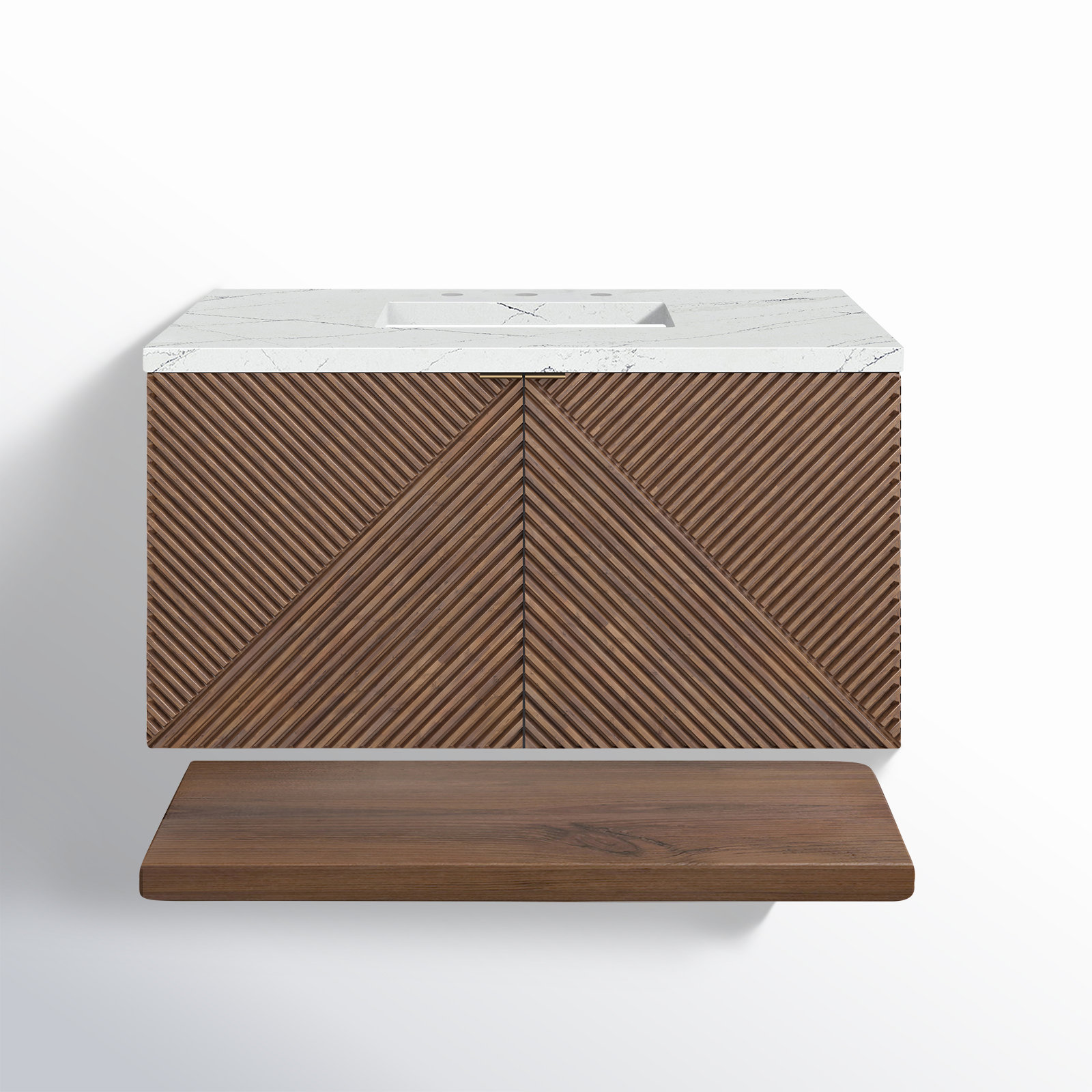 Marcello 36'' Single Bathroom Vanity, Ethereal Noctis, 8" Widespread, 36"